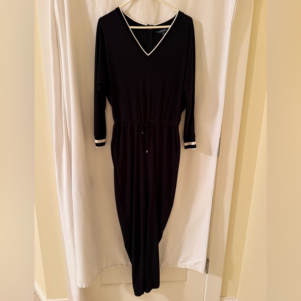 Black Ralph Lauren V-Neck Women's Jumpsuit